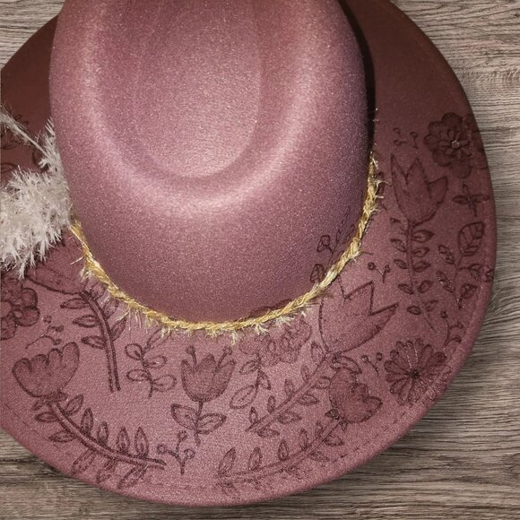Dusty Rose Dahlia Hat - Picture 1 of 2